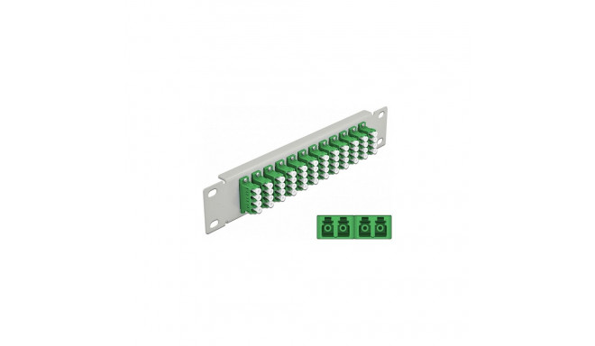 Delock 10-tolline optiline patch-paneel 12 porti LC Quad roheline 1U hall