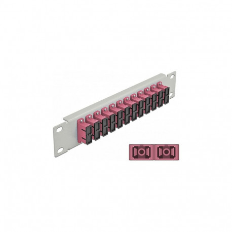 LWL patch-paneel 10" 12 pordiga SC Duplex 1 HE, violetne, hall