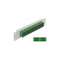 Delock 10" optiline krossipaneel 12 porti SC Duplex roheline 1 HE hall