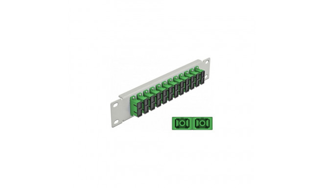 Delock 10" optiline krossipaneel 12 porti SC Duplex roheline 1 HE hall
