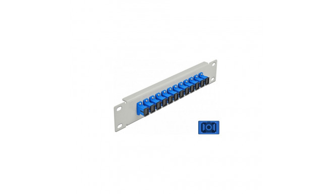 10" LWL-patch-paneel 12-port SC Simplex 1 HE, sinine, hall