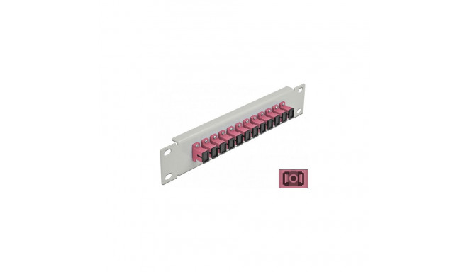 10" LWL patch-paneel 12 porti SC Simplex 1 HE, violetne, hall
