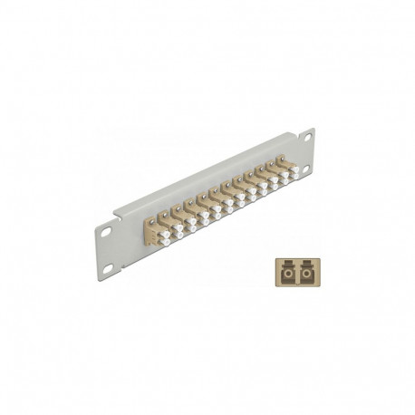 "Delock 10? LWL Patchpanel 12 Port LC Duplex beige 1 HE grau"