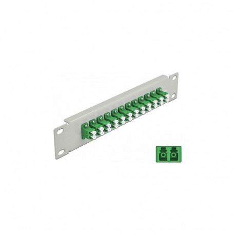 "Delock 10? LWL Patchpanel 12 Port LC Duplex grün 1 HE grau"