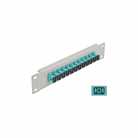 "Delock 10? LWL Patchpanel 12 Port SC Simplex aqua 1 HE grau"