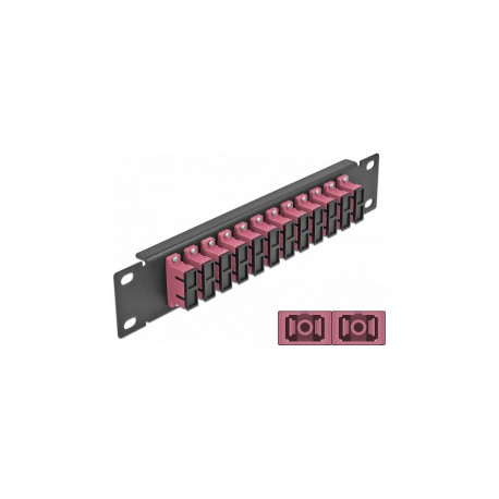 "Delock 10? LWL Patchpanel 12 Port SC Duplex violett 1 HE schwarz"
