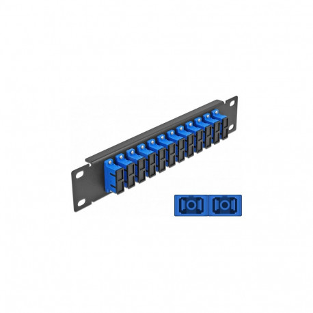 "Delock 10? LWL Patchpanel 12 Port SC Duplex blau 1 HE schwarz"