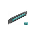 Delock 10-tolline valguskaabli patch-paneel 12 porti SC Simplex aqua 1U must