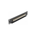 Delock 10" valguskaabli patch-paneel 12 LC Duplex porti beež 1 HE must