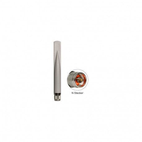 "Delock WLAN 802.11 b/g/n Antenne N Stecker 5 dBi omnidirektional starr outdoor weiß"