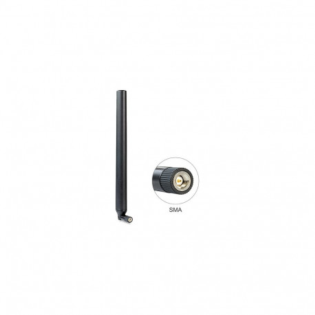 "LTE Antenne SMA Stecker 0,1 - 4,5 dBi omnidirektional mit Kippgelenk schwarz"