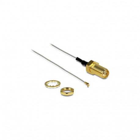 "Antennenkabel SMA Buchse zum Einbau zu I-PEX Inc., MHF® III Stecker 0.81, 20 cm Gewindelänge 10 mm"