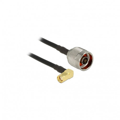 "DELOCK Antennenkabel N Stecker > RP-SMA Stecker 90degree CFD200 0.3m low loss"