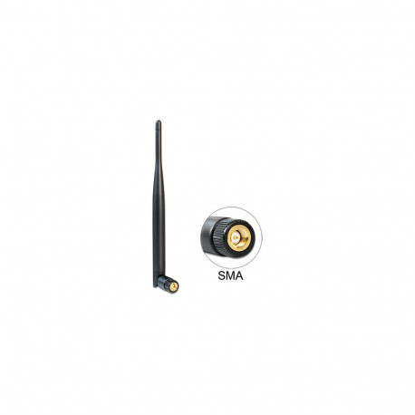 "WLAN Antenne 802.11 ac/a/b/g/n SMA 4 - 5 dBi omnidirektional Gelenk schwarz"