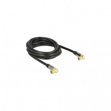 "DELOCK Kabel IEC Stecker 90G > IEC Buchse 90G RG-6/U 3m"