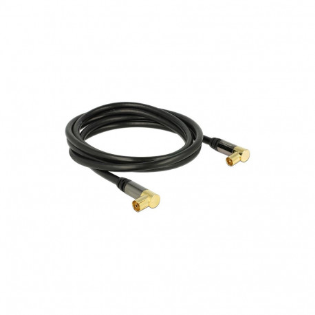 Antennikaabel nurkse IEC-pistiku ja nurkse IEC-pesaga RG-6/U 2m, must
