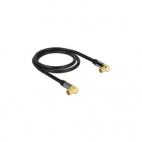 "Antennenkabel IEC Stecker gewinkelt > IEC Buchse gewinkelt RG-6/U 1 m schwarz"