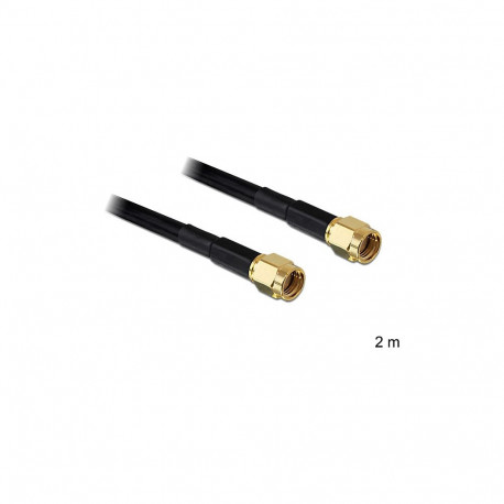 "DELOCK HF RP-SMA Stecker > RP-SMA Stecker 2m LMR195 low loss"