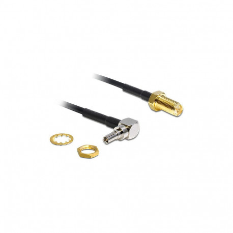 "Antennenkabel RP-SMA Buchse zum Einbau zu CRC-9 Stecker 90° 200 mm"