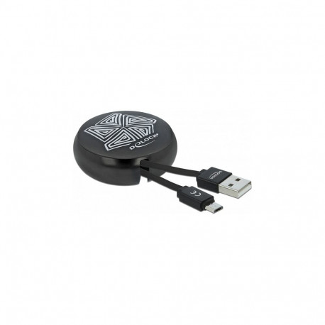 "DELOCK USB 2.0 Aufrollkabel Typ-A zu Lightning 8 Pin weiss / ros"