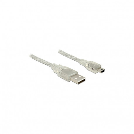 "DELOCK Kabel USB 2.0 Typ-A Stecker > USB 2.0 Mini-B Stecker 2 m transparent"