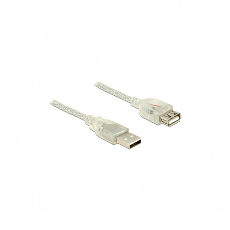 "DELOCK Verlngerungskabel USB 2.0 Typ-A Stecker > USB 2.0 Typ-A Buchse 0.5 m transparent"