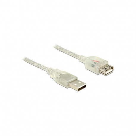 "DELOCK Verlngerungskabel USB 2.0 Typ-A Stecker > USB 2.0 Typ-A Buchse 2 m transparent"