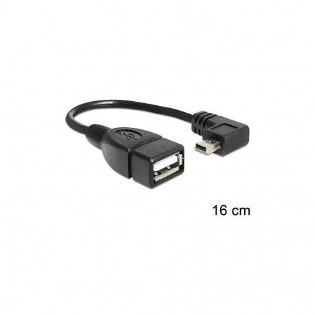 Delock nurgaga Mini USB pistik > USB 2.0-A pesa OTG kaabel 16 cm