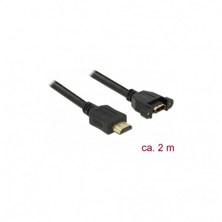 Delock HDMI-A isane - HDMI-A emane paigaldatav kaabel 4K 30 Hz 2 m