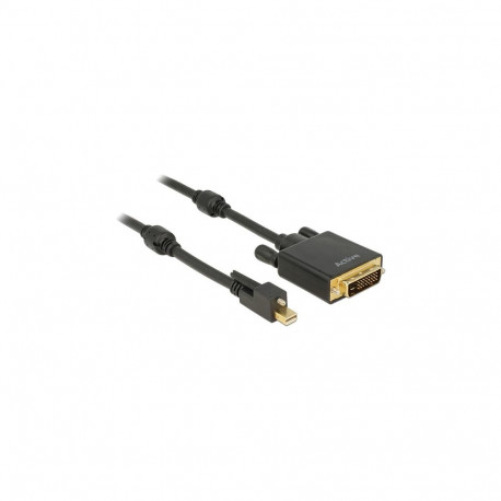 "DELOCK Kabel mini Displayport 1.2 Stecker mit Schraube > DVI Stecker 4K 30 Hz Aktiv 5 m schwarz"