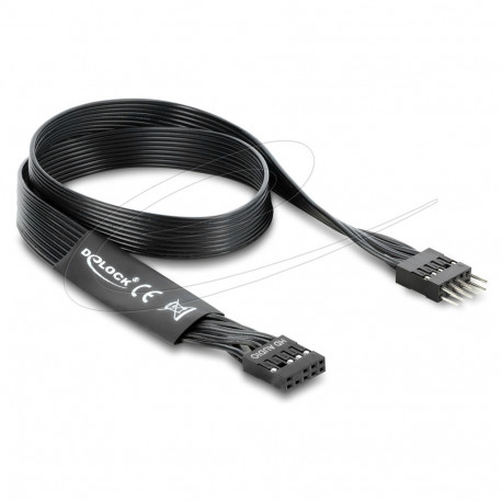 Delock HD Audio emaplaadi lame-pikenduskaabel 9 Pin pistik pesasse 50 cm must