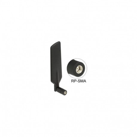 DELOCK LTE antenn Dualband WLAN ac/a/b/g/n RP-SMA pistik 1 - 4 dBi ringsätega pööratav liigendiga mu