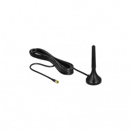 "DELOCK LTE Antenne SMA Stecker 1 - 2 dBi starr omnidirektional mit magnetischem Standfuss und Ansch