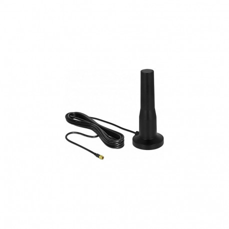 "DELOCK LTE Antenne SMA Stecker 3 - 5 dBi 12 cm starr omnidirektional mit magnetischem Standfuss und