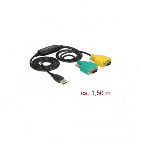 "Adapter USB 2.0 Typ-A > 2 x Seriell DB9 RS-232"