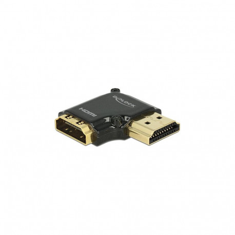 Delock High Speed HDMI Ethernetiga adapter - HDMI-A pesa > HDMI-A pistik 4K 90-kraadine nurk paremal