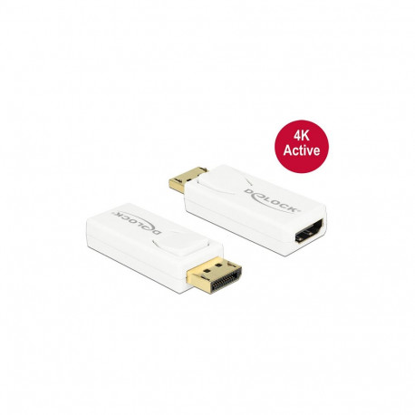 "DELOCK Adapter DisplayPort 1.2 Stecker > HDMI Buchse weis 4K Aktiv"