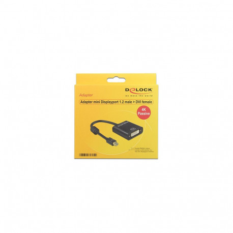 "DELOCK Adapterkabel mini DisplayPort 1.2 Stecker > DVI 24+5 Buchse schwarz 4K Passiv"