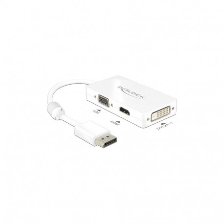 "Adapter DisplayPort 1.2 Stecker zu VGA / HDMI / DVI Buchse Passiv weiß"