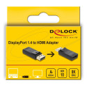 Delock aktiivne DisplayPort 1.4 - HDMI adapter 8K HDR-funktsiooniga