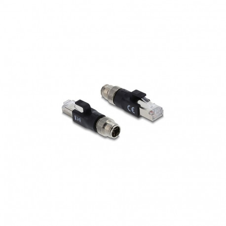 "Delock M12 Adapter X-kodiert 8 Pin Stecker zu RJ45 Stecker schwarz"