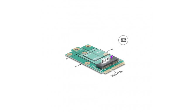 "Delock Adapter Mini PCIe Stecker zu M.2 Key E Slot"