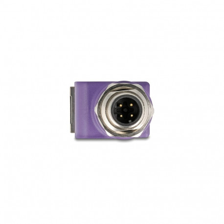 "Delock M12 Adapter A-kodiert 8 Pin Stecker zu RJ45 Buchse Cat.5e mit Befestigungsloch gerade orange
