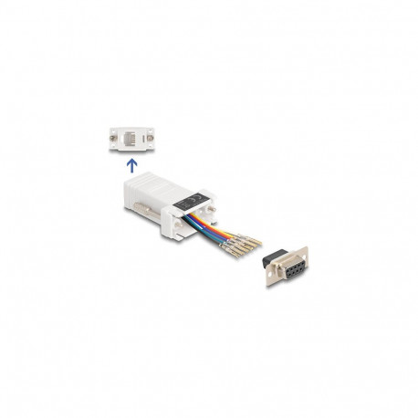 "D-Sub 9 Pin Buchse zu RJ12 Buchse Montagesatz weiß"