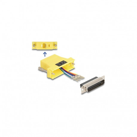 "D-Sub 25 Pin Stecker zu RJ12 Buchse Montagesatz gelb"