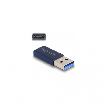 "USB 10 Gbps Adapter USB Typ-A Stecker zu USB Type-C™ Buchse aktiv blau"