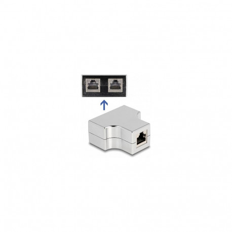 "Delock RJ45 Splitter / T-Adapter 1 x RJ45 Buchse zu 2 x RJ45 Buchse Cat.5e STP"