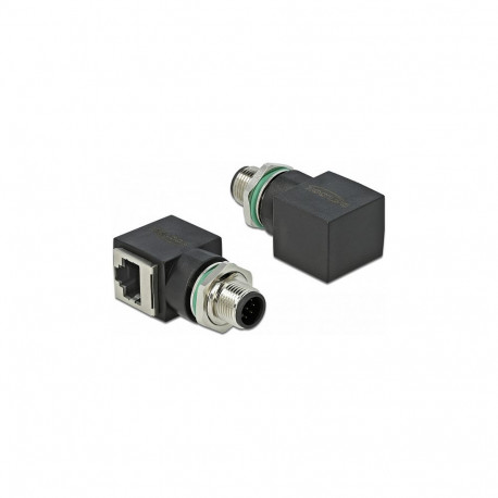 "Delock Netzwerkadapter M12 A-kodiert 8 Pin Stecker zu RJ45 Buchse"