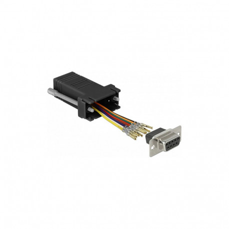 "D-Sub 9 Pin Buchse zu RJ45 Buchse Montagesatz schwarz"
