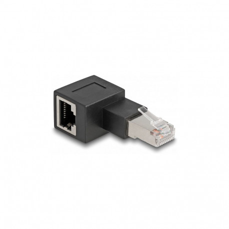 "Delock RJ45 Stecker zu RJ45 Buchse Adapter Cat.6A 90° nach links gewinkelt"